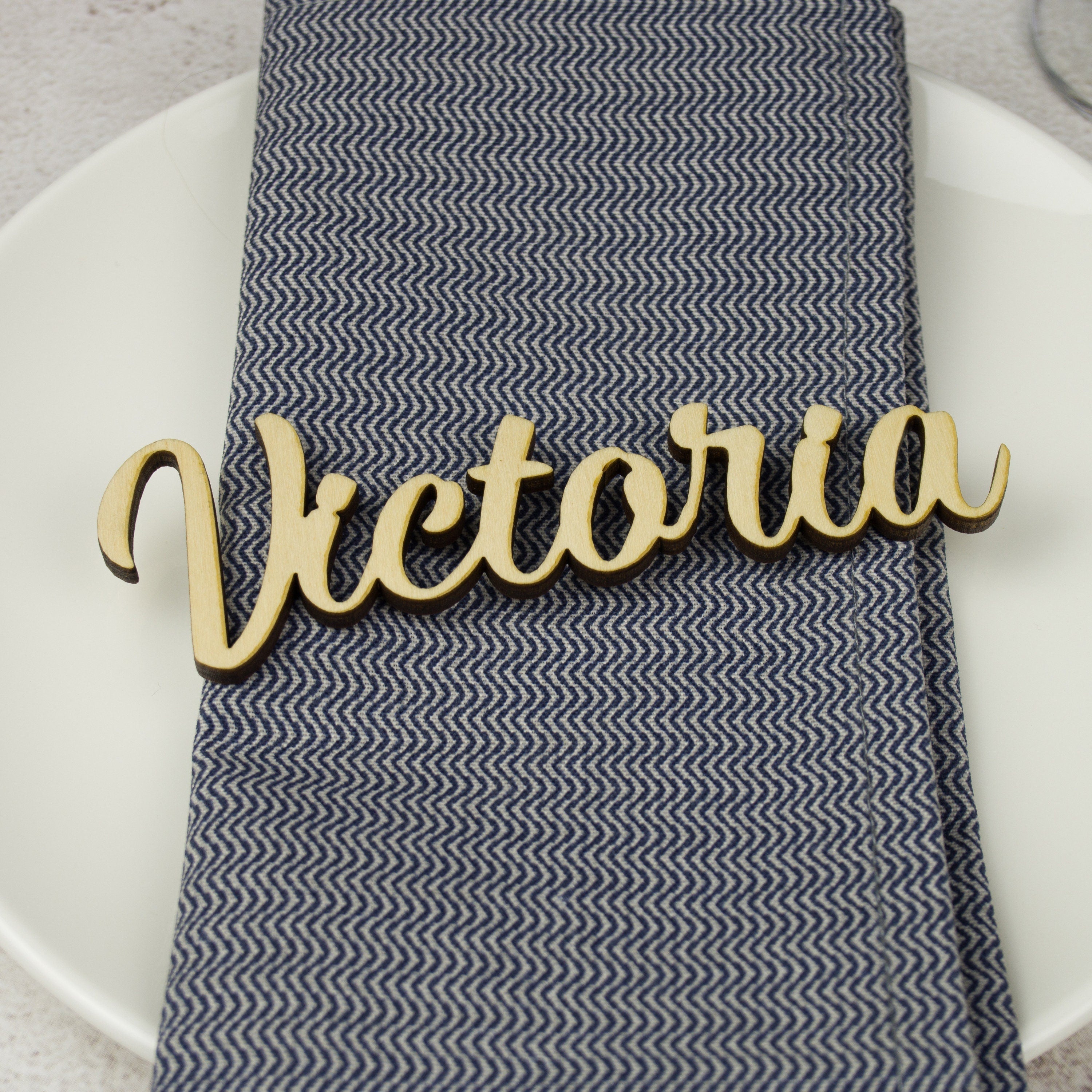 Laser Cut Wood Wedding Place Tag: Custom Guest Name. Stocking tag Christmas