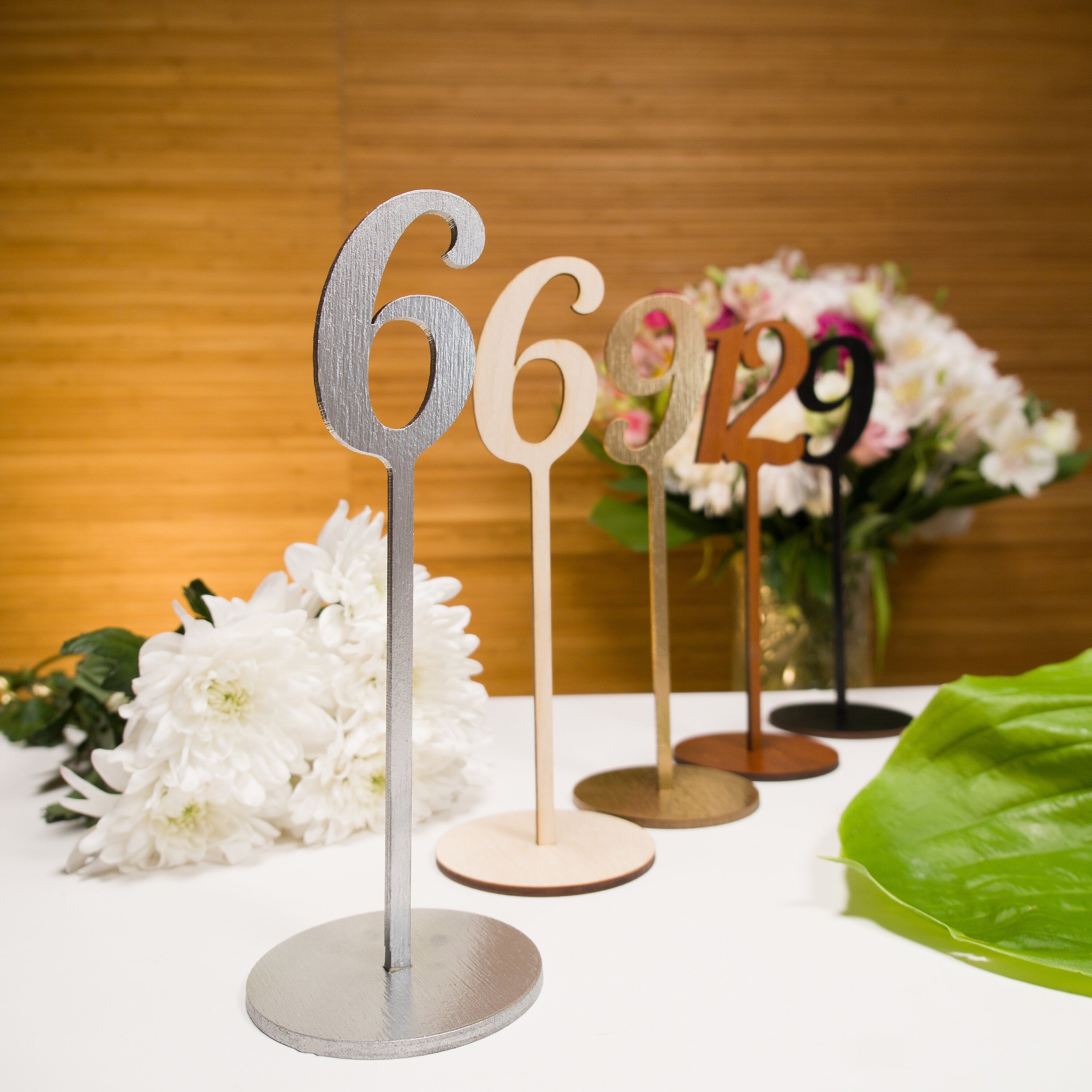 Rustic Wood Wedding Table Numbers: Birch Plywood Decor