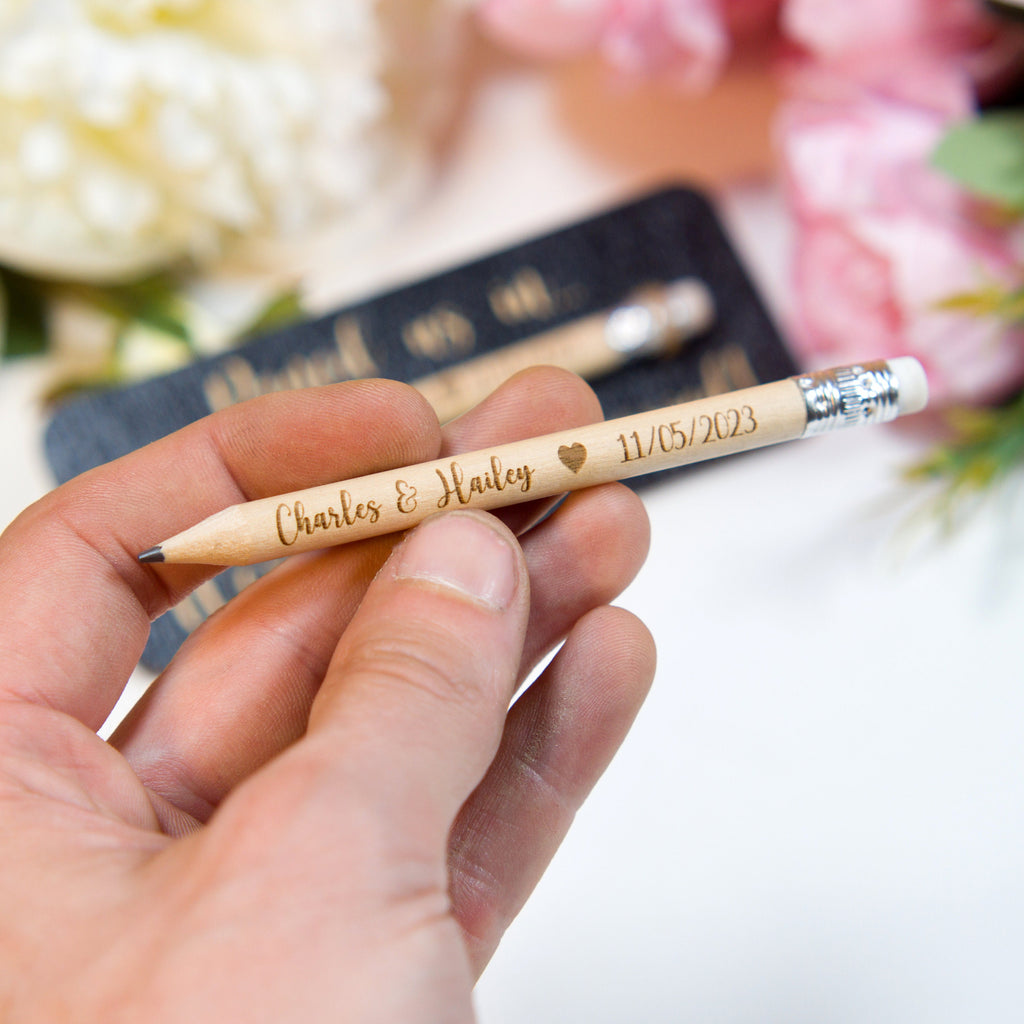 Pencil Save The Dates, Pencil Us In Save The Dates, Mini Pencils (10 CM), Сustom Wedding Invitations, Wedding Favors For Guests In Bulk