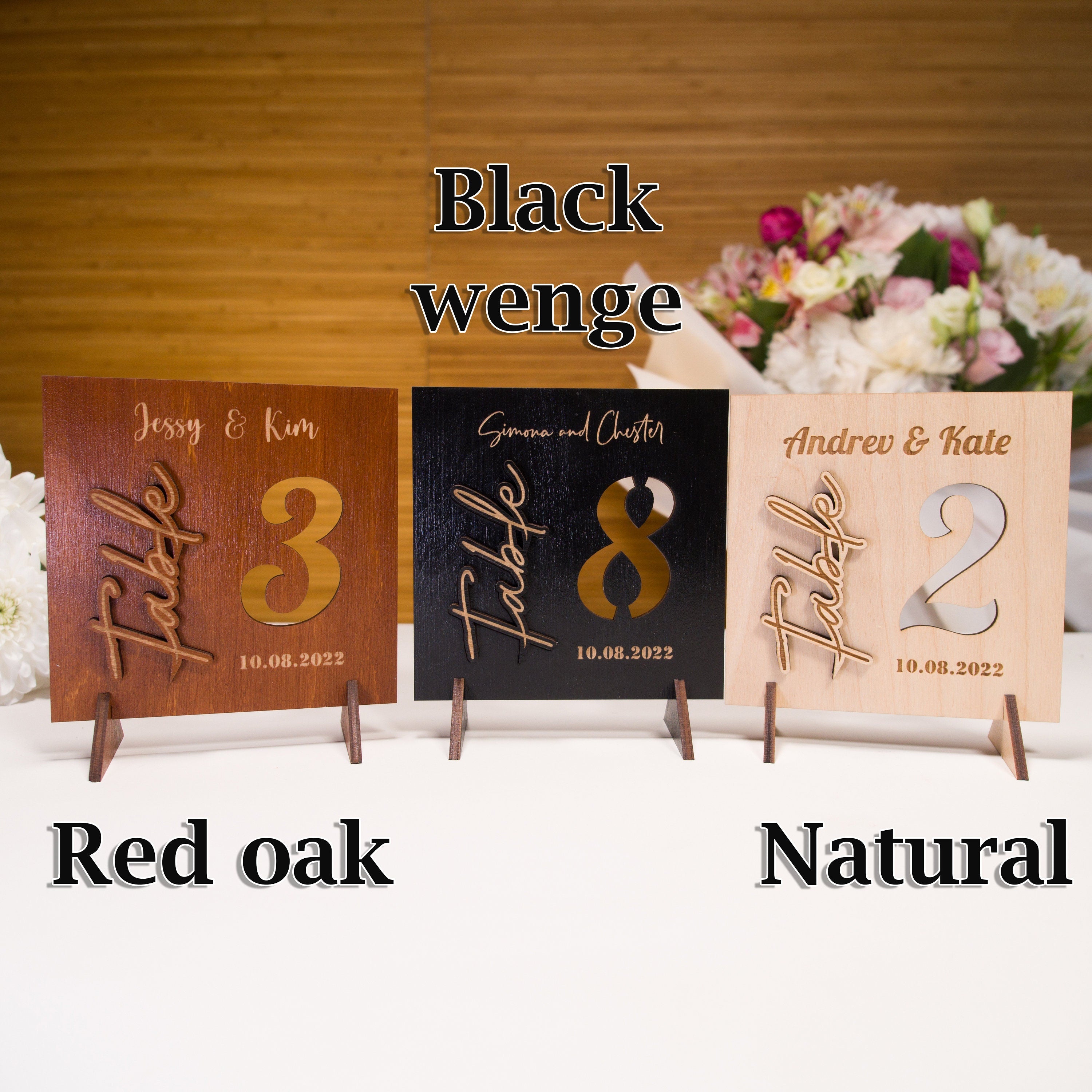 Rustic Wood Wedding Table Number Sign: Birch Plywood Decor