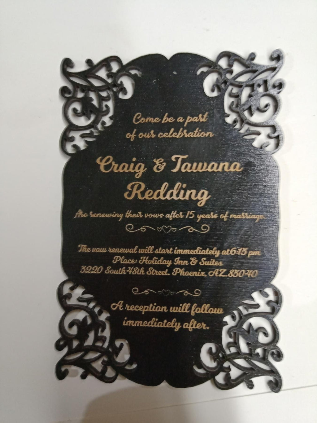 Laser Cut Wooden Wedding Invitation: Rustic Personalized Suite