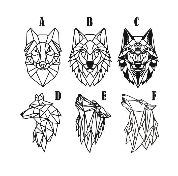 Geometric Wolf Wood Wall Art: Modern Animal Decor