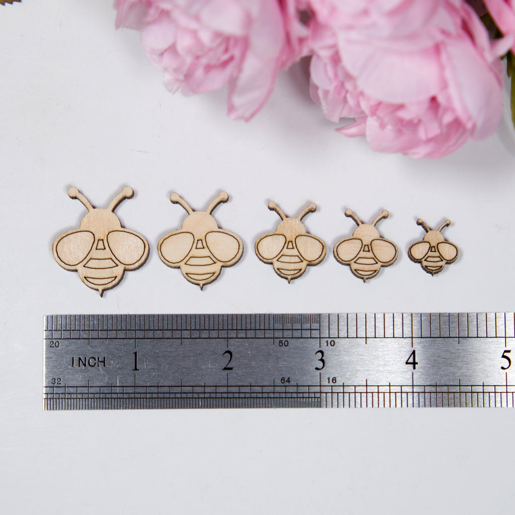 Bee Wedding Confetti: Biodegradable Wood Table Decorations (50+ pcs)