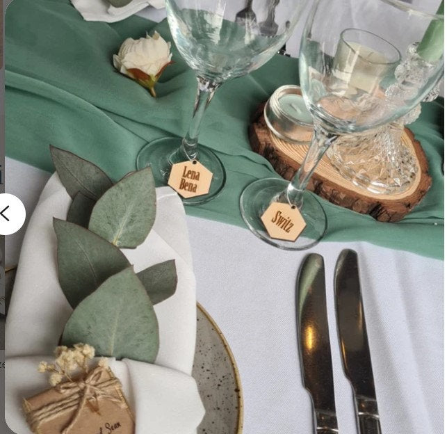 Personalized Engraved Wine Charms: Wedding Favors, Laser Cut Plywood