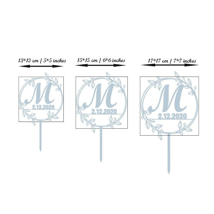 Personalized Wedding Cake Topper: Custom Initial & Date