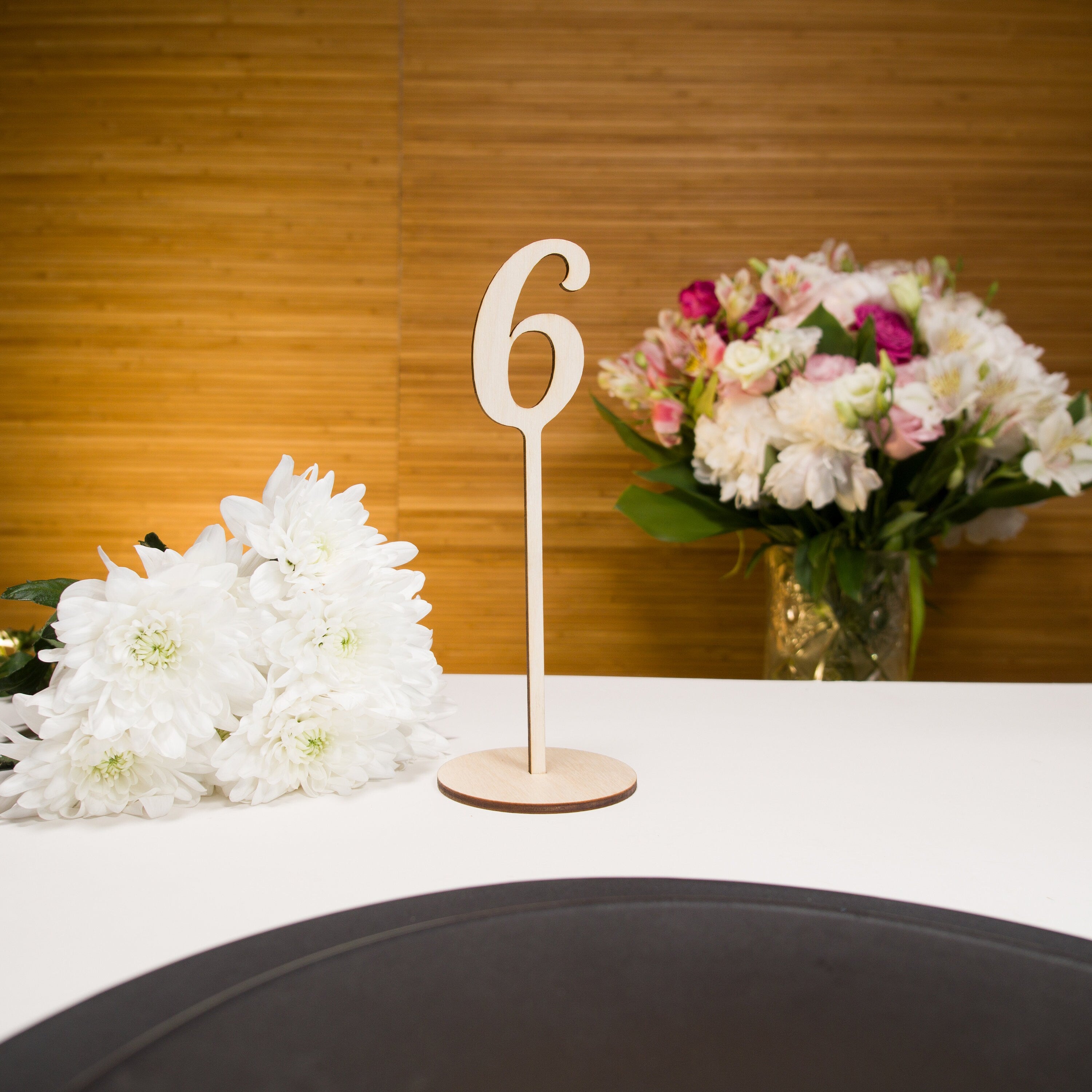 Rustic Wood Wedding Table Numbers: Birch Plywood Decor