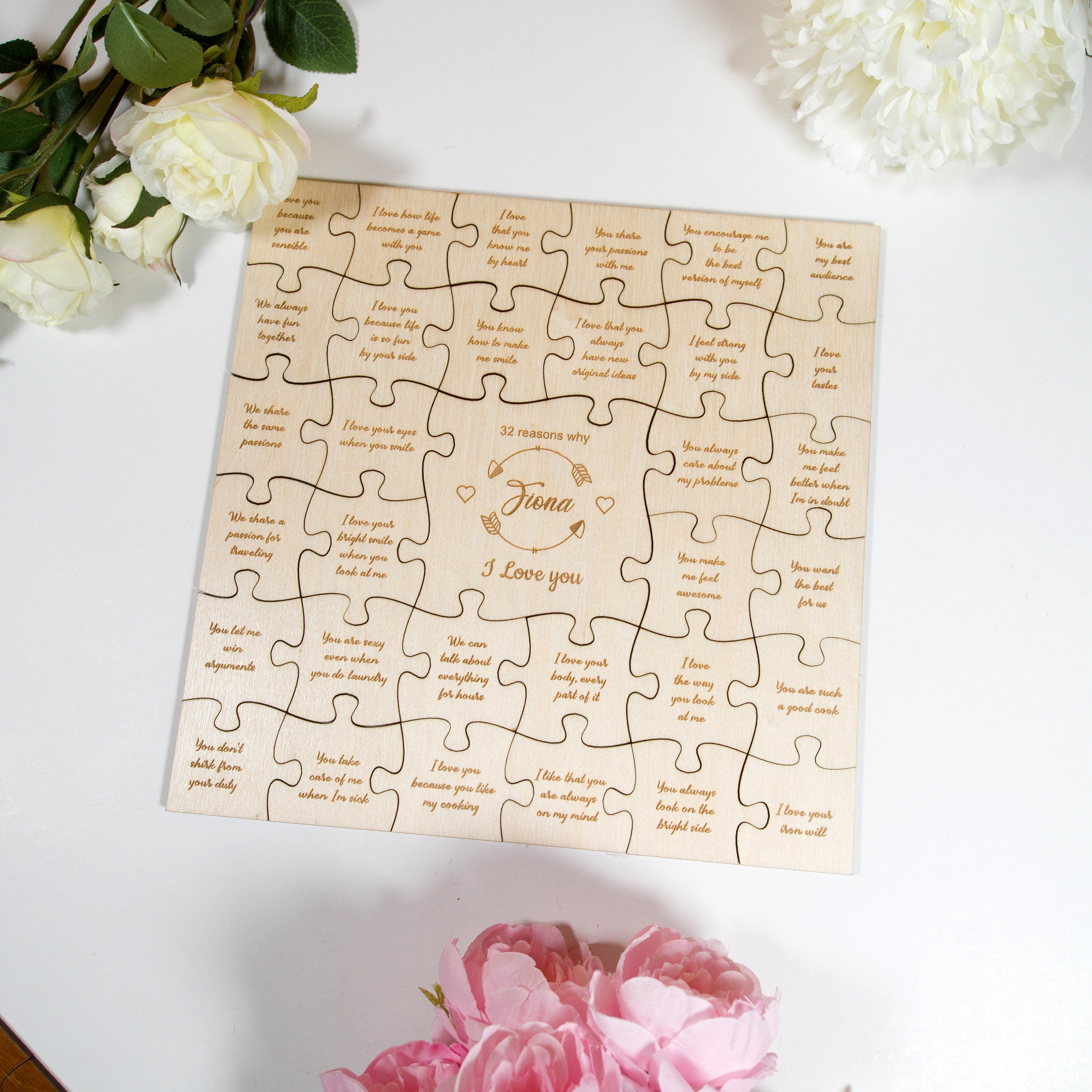 Reasons Why I Love You Puzzle Box: Personalized Name Gift