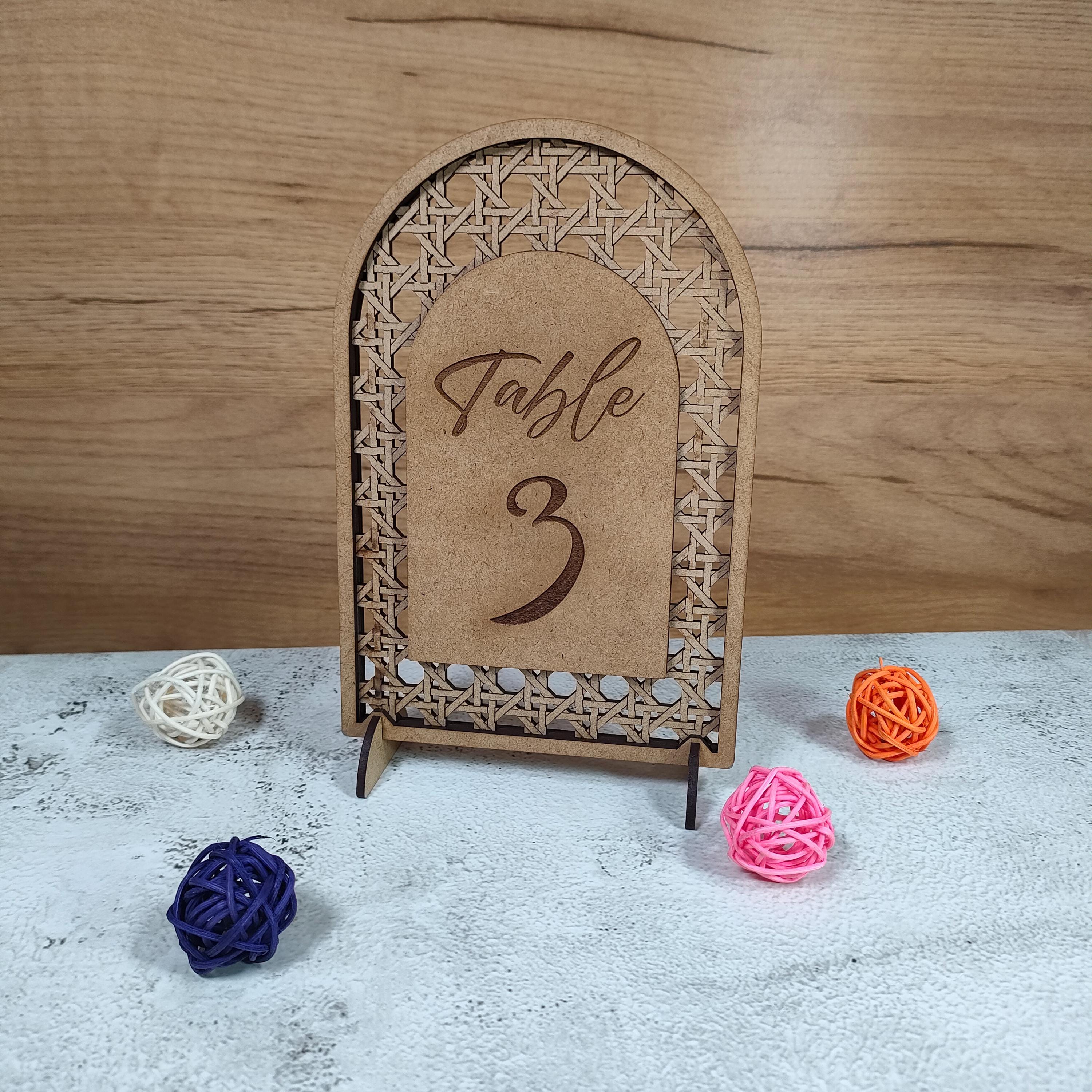 Rattan Table Numbers, Rattan Arch Table Numbers, Wedding Table Sign Perfect For Tropical Wedding, Beach Wedding Theme