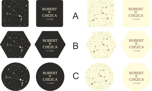 Galaxy Wedding Favours For Guests: Zodiac Coasters Gifts