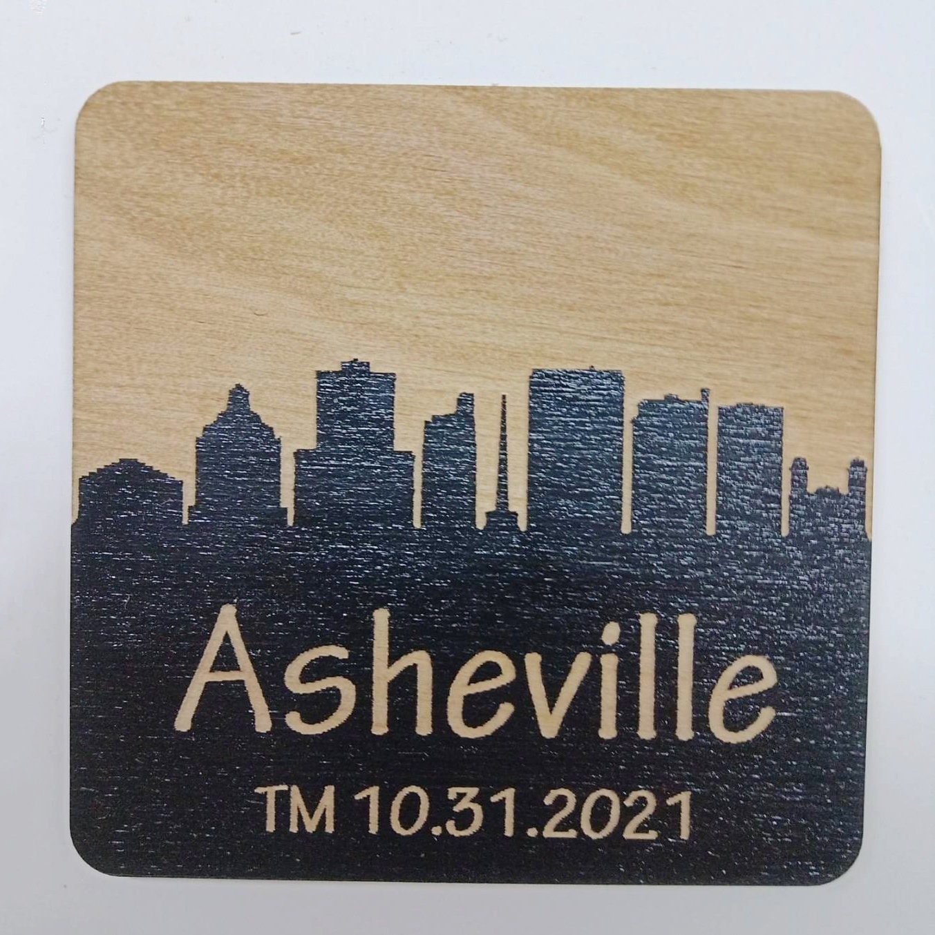 Custom Skyline Wedding Coasters: Personalized Favors, Save the Date