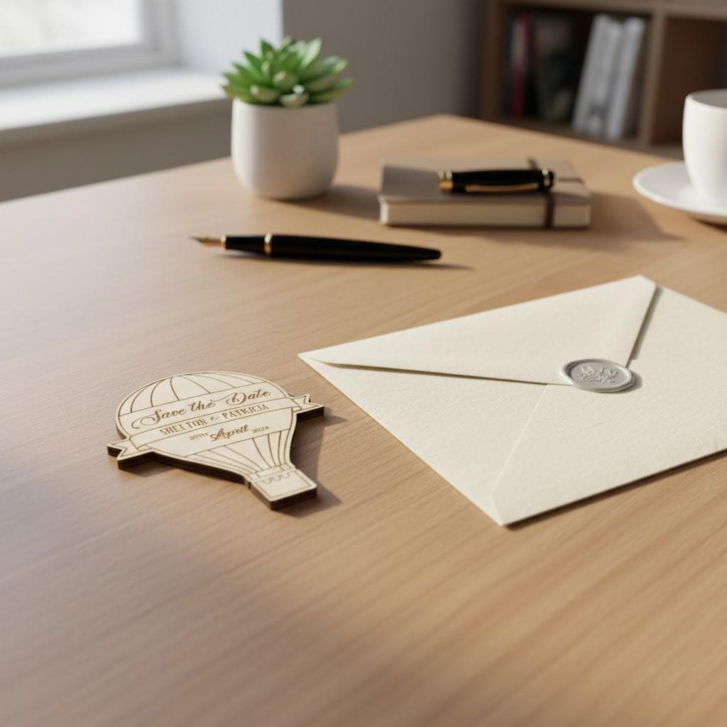 Hot Air Balloon Save the Date Magnet, Wooden Wedding Magnets, Travel Theme Wedding Favors, Personalized Rustic Save the Dates, Adventure