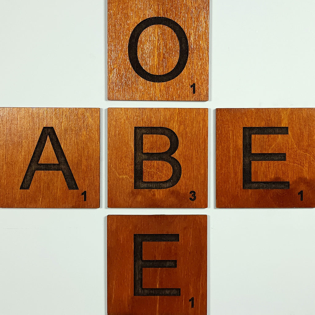 4x4 Wooden Scrabble Tiles Wall Art: Custom Family Names