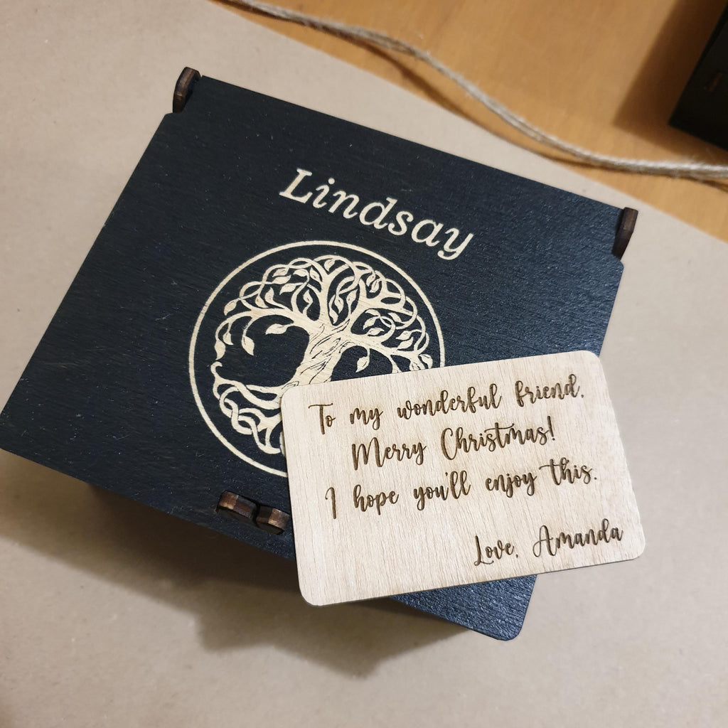 Engraved Tarot Card Box: Personalized Witchy Keepsake - Goddess Design