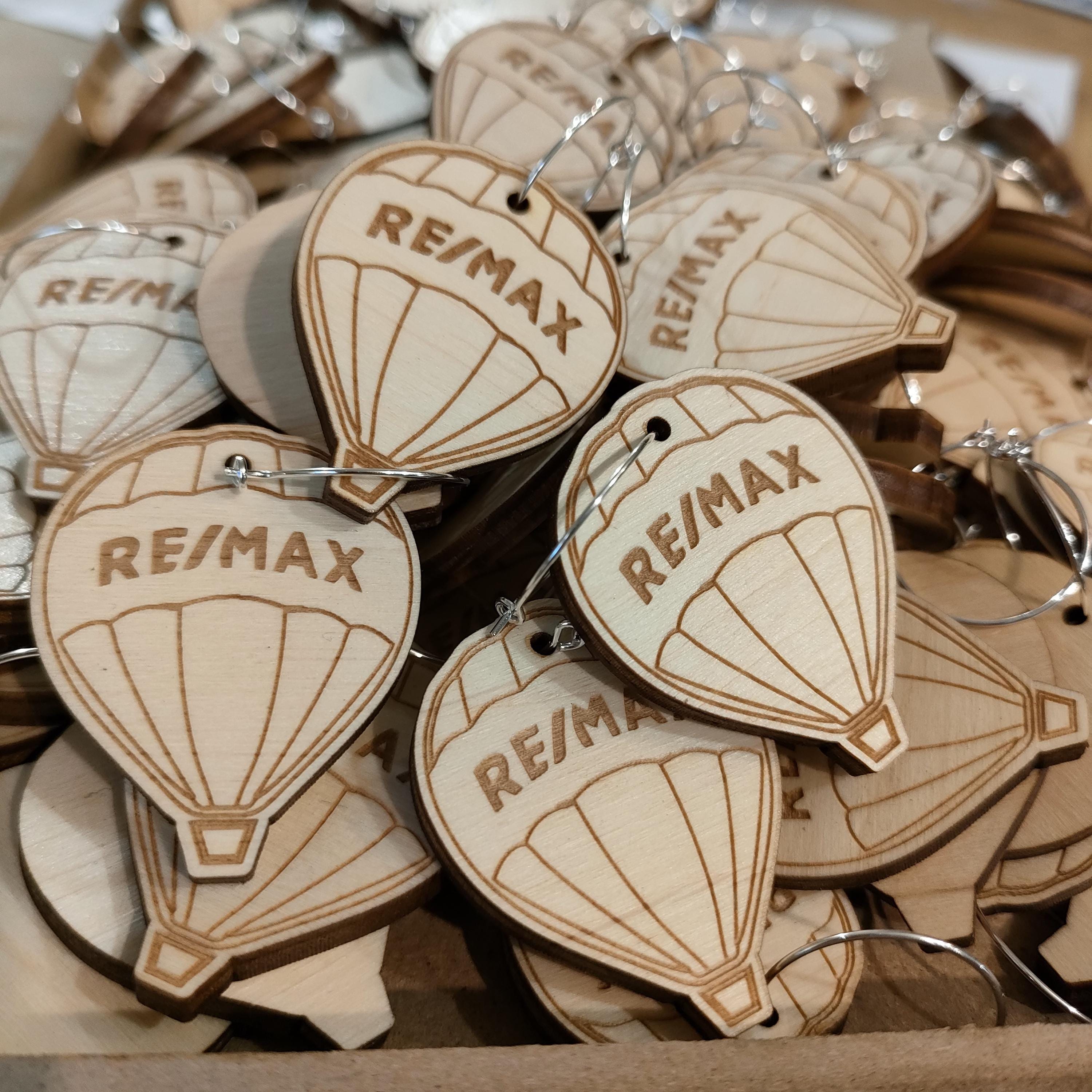 Hot Air Balloon Wine Charms: Personalized Laser-Cut Plywood Tags