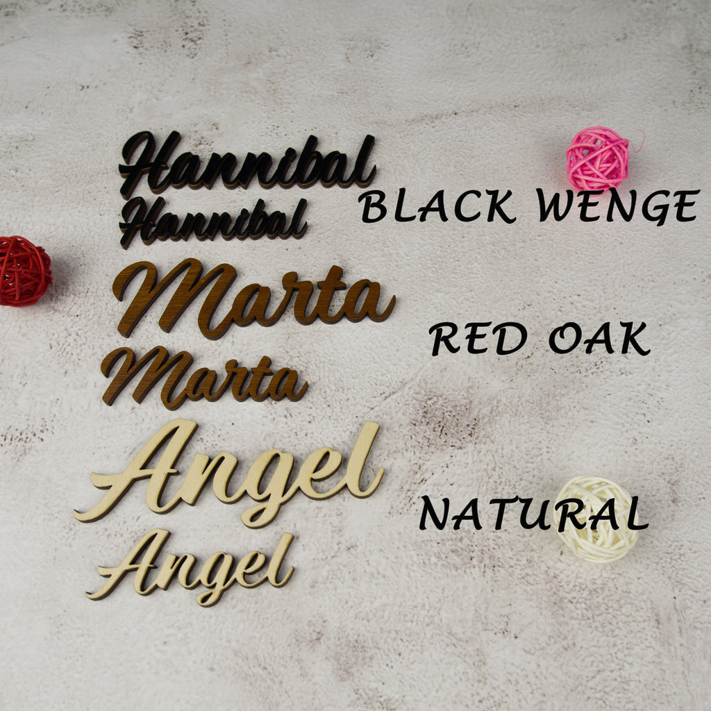 Laser Cut Wood Wedding Place Tag: Custom Guest Name. Stocking tag Christmas