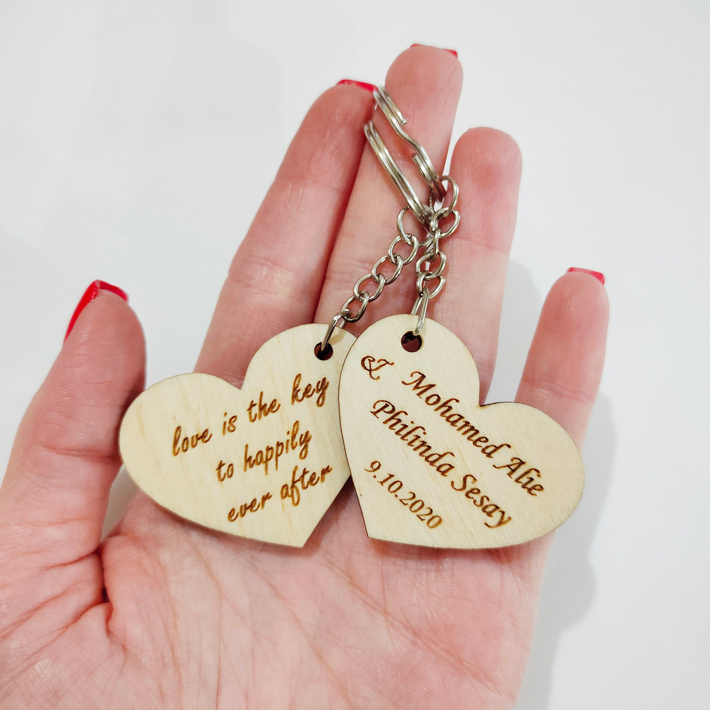 Custom wood keychain, Engraved Wood Key Chain, Personalize gift, Wedding favor