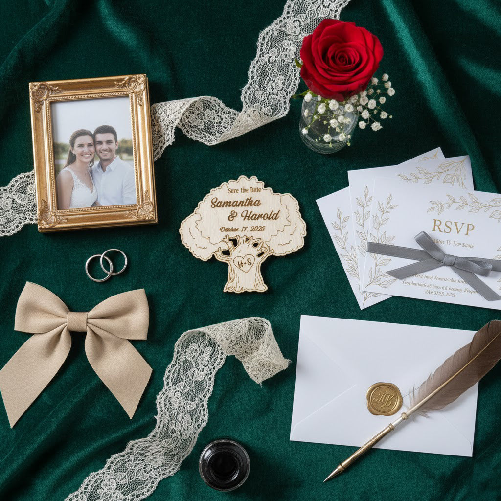 Personalized Oak Tree Wedding Favors — Custom Engraved Wooden Guest Keepsakes